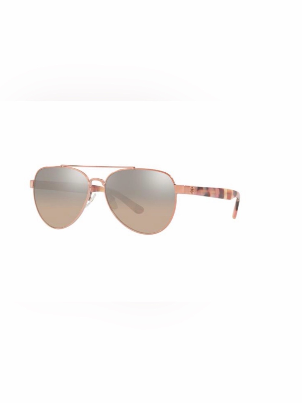 Tory Burch TY6070 Sunglasses 32738Z Shiny Rose Gold Metal Avia Gradient Mirror